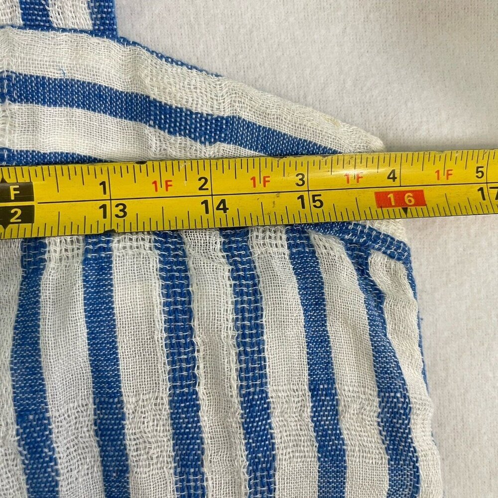 Warm Biscay Square Neck Gauze Striped Midi Dress Size 1 / Small Coastal Resort - Picture 15 of 16